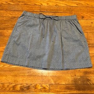 Blue Jean Polkadot Skirt with Pockets, sz XL